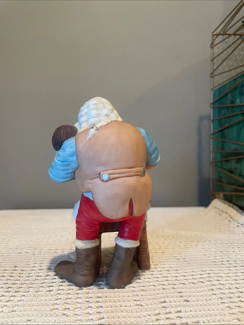Santa at workshop holiday figurine